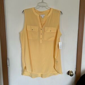 NWT charter club, XL, endless Summer, yellow sleeveless blouse